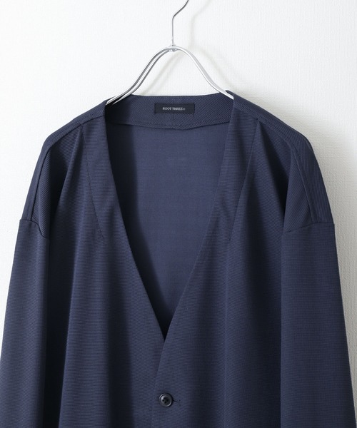 ZIP FIVE（ジップファイブ）の「【ICE MAX】ナイロンニットノーカラジャケット（ノーカラージャケット・メンズ・ブラック/ネイビー/チャコール/モカ・SMALL/MEDIUM/LARGE/X-LARGE）」の8枚目の写真