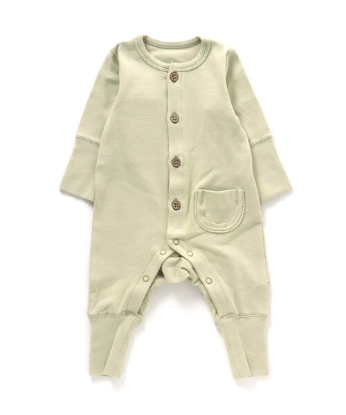 Ampersand(アンパサンド)の「【premier】ソフトストレッチロールアップリブカバーオール(ロンパース・キッズ・マスタード/アイボリー/ライトグレー・60/70/80)」の5枚目の写真