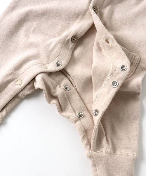 Ampersand(アンパサンド)の「【premier】ソフトストレッチロールアップリブカバーオール(ロンパース・キッズ・マスタード/アイボリー/ライトグレー・60/70/80)」の9枚目の写真