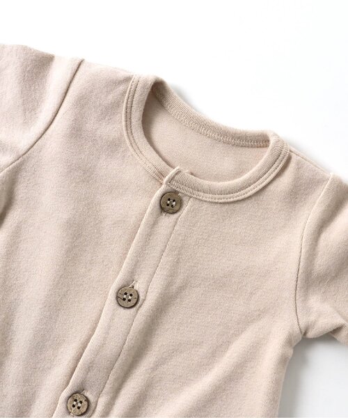 Ampersand(アンパサンド)の「【premier】ソフトストレッチロールアップリブカバーオール(ロンパース・キッズ・マスタード/アイボリー/ライトグレー・60/70/80)」の8枚目の写真