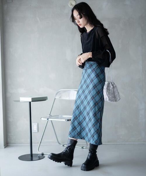 WEGO（ウィゴー）の「WEGO/バイアスチェックスカート（スカート・レディース・ブラック系その他2/ブルー系その他2・FREE）」の14枚目の写真