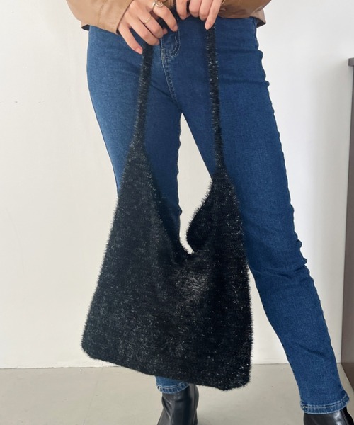 CLEA（クレア）の「ラメシャギーニットトートバッグ（トートバッグ・レディース・ブラック/ライラック/アイボリー/シルバー・FREE）」の13枚目の写真