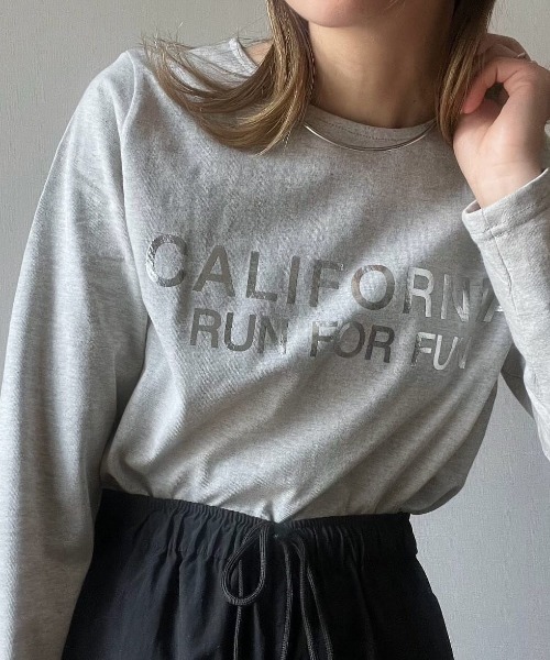 each(イーチ)の「カリフォルニアロゴロンT(Tシャツ/カットソー・レディース・ホワイト/ブラック/グレー/ネイビー/ホワイト×シルバー/グレー系その他・FREE)」の5枚目の写真