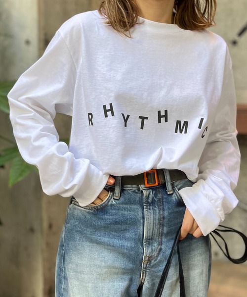 mi via loca（ミヴィアロカ）の「GILDAN リズミックロゴロンT 【PT NO. MVL007 ※2A】（Tシャツ/カットソー・レディース・オートミール/オフホワイト/ブラック・MEDIUM/X-LARGE）」の6枚目の写真