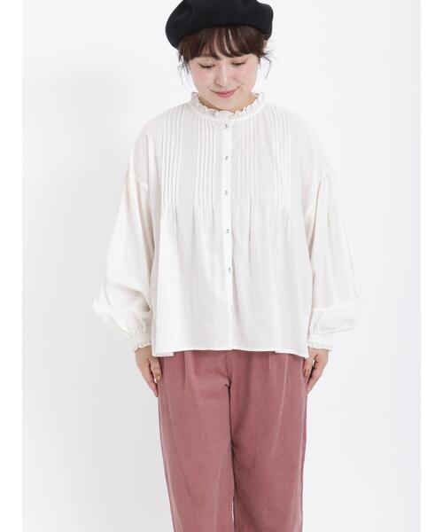 Samansa Mos2（サマンサ モスモス）の「襟フリルピンタックブラウス（シャツ/ブラウス・レディース・キナリ/ブラック・F）」の14枚目の写真