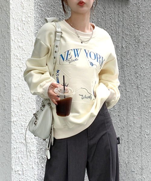 Riff(リフ)の「ロゴプリントBIGプルオーバー(Tシャツ/カットソー・レディース・グレー/グリーン/アイボリー/ブラック・M)」の20枚目の写真