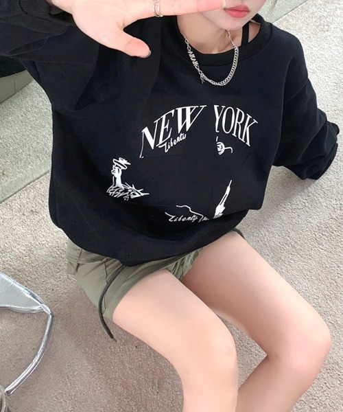 Riff(リフ)の「ロゴプリントBIGプルオーバー(Tシャツ/カットソー・レディース・グレー/グリーン/アイボリー/ブラック・M)」の11枚目の写真