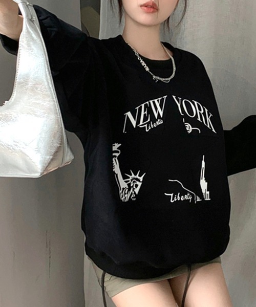 Riff(リフ)の「ロゴプリントBIGプルオーバー(Tシャツ/カットソー・レディース・グレー/グリーン/アイボリー/ブラック・M)」の6枚目の写真
