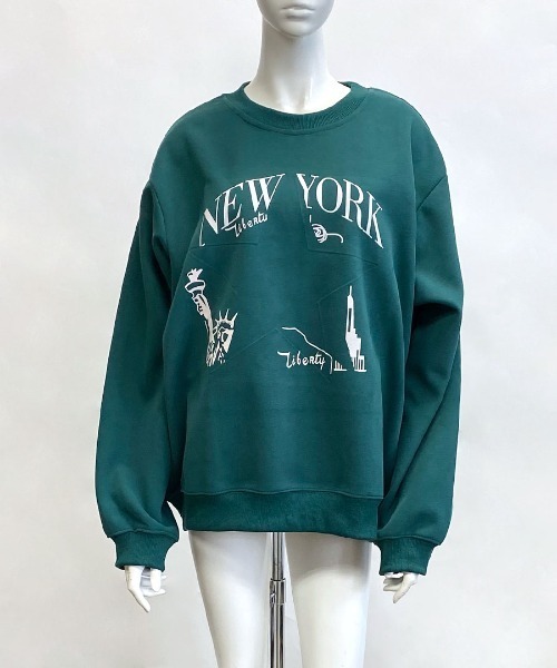 Riff(リフ)の「ロゴプリントBIGプルオーバー(Tシャツ/カットソー・レディース・グレー/グリーン/アイボリー/ブラック・M)」の14枚目の写真