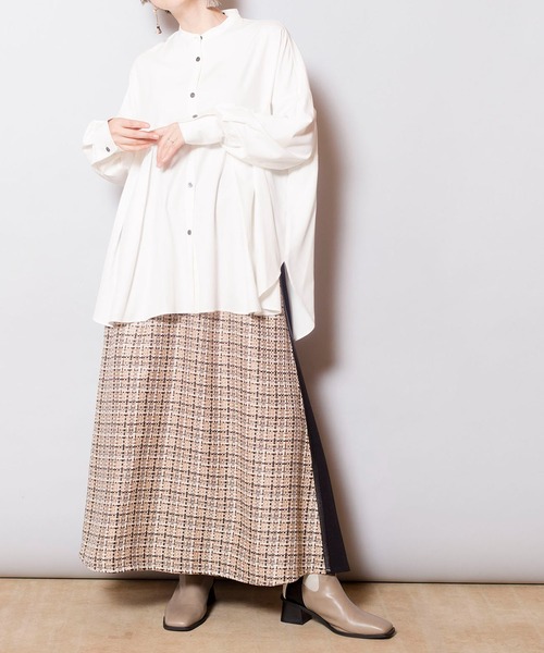 OSMOSIS（オズモーシス）の「切替タックブラウス（シャツ/ブラウス・レディース・グレー/ブラック/ホワイト・ONE SIZE）」の14枚目の写真