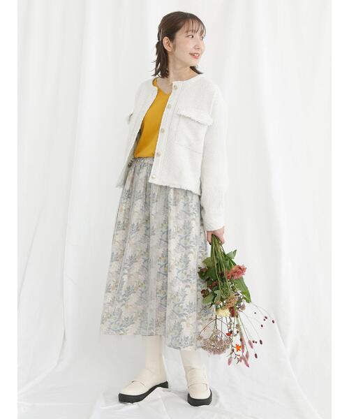 Te chichi TERRASSE（テチチテラス）の「【日比谷花壇コラボ】チュールスカート（スカート・レディース・グレー/ブラック・F）」の4枚目の写真