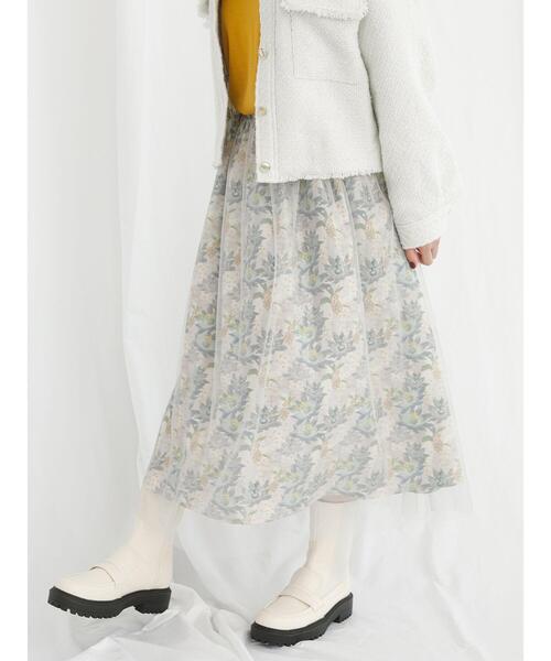 Te chichi TERRASSE（テチチテラス）の「【日比谷花壇コラボ】チュールスカート（スカート・レディース・グレー/ブラック・F）」の6枚目の写真