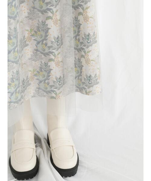 Te chichi TERRASSE（テチチテラス）の「【日比谷花壇コラボ】チュールスカート（スカート・レディース・グレー/ブラック・F）」の9枚目の写真