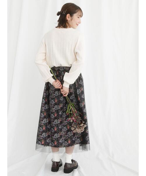 Te chichi TERRASSE（テチチテラス）の「【日比谷花壇コラボ】チュールスカート（スカート・レディース・グレー/ブラック・F）」の11枚目の写真