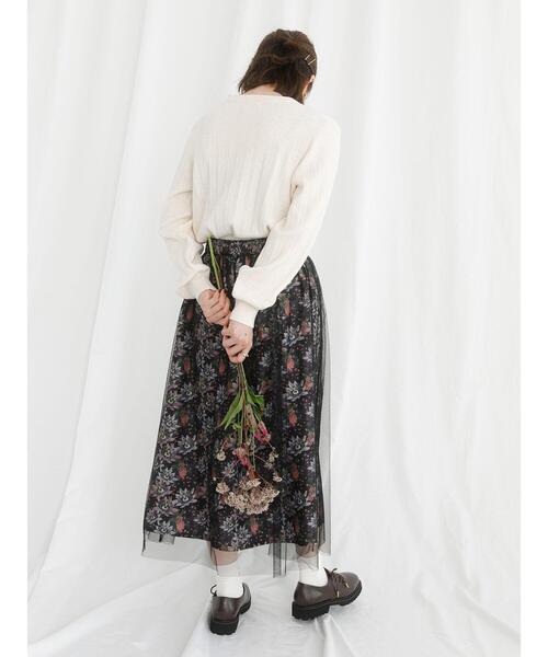 Te chichi TERRASSE（テチチテラス）の「【日比谷花壇コラボ】チュールスカート（スカート・レディース・グレー/ブラック・F）」の12枚目の写真