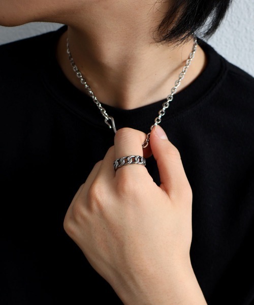 4INT.(フォイント)の「チェーンリング / サージカルステンレス316L (金属アレルギー対応)(リング・メンズ・A/B/C・18号/16号)」の2枚目の写真