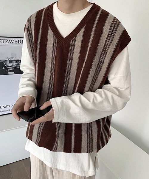 ▲Ｖネックベスト 古着風（ベスト）｜ROOPTOKYO（ループトウキョウ）