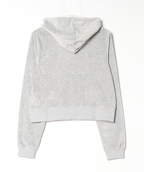 atmos pink（アトモスピンク）の「atmos pink ショート丈 ベロア フーディ（パーカー・レディース・ネイビー/カーキ/グレー・S/M）」の4枚目の写真