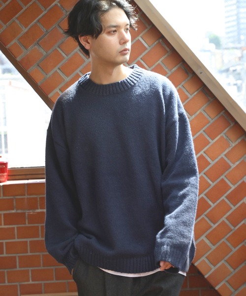 8(eight)(エイト)の「ビッグニット(ニット/セーター・メンズ・ブラック/カーキ/ブルー/ネイビー・LARGE/MEDIUM)」の3枚目の写真