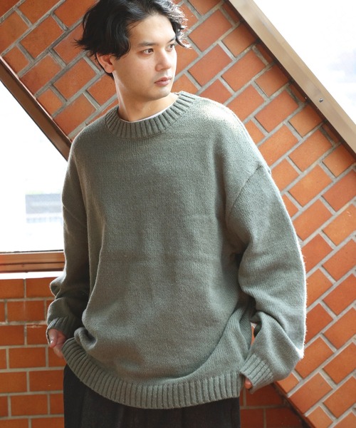 8(eight)(エイト)の「ビッグニット(ニット/セーター・メンズ・ブラック/カーキ/ブルー/ネイビー・LARGE/MEDIUM)」の2枚目の写真