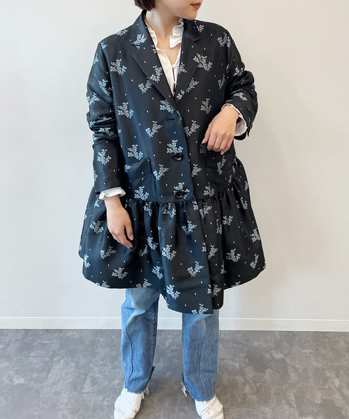 Bonum(ボナム)の「ジャガードパフジャケット(その他アウター・レディース・ブラック・38/36)」の2枚目の写真