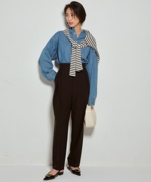 【WEB限定サイズあり】変形タックダンディテーパードパンツ