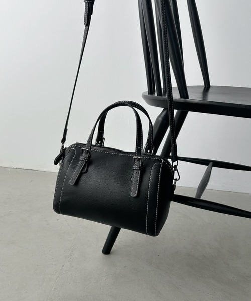 un+frame（アンフレーム）の「boston shoulder bag／2WAYステッチボストンショルダーバッグ（ショルダーバッグ・レディース・ダークブラウン/グリーン/ブラック/ベージュ・FREE）」の8枚目の写真