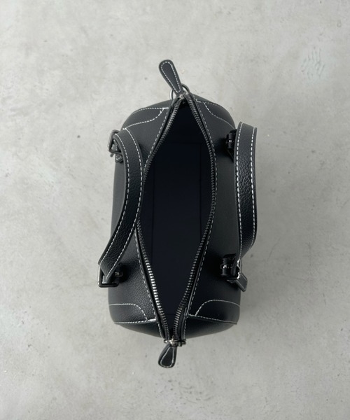 un+frame（アンフレーム）の「boston shoulder bag／2WAYステッチボストンショルダーバッグ（ショルダーバッグ・レディース・ダークブラウン/グリーン/ブラック/ベージュ・FREE）」の12枚目の写真