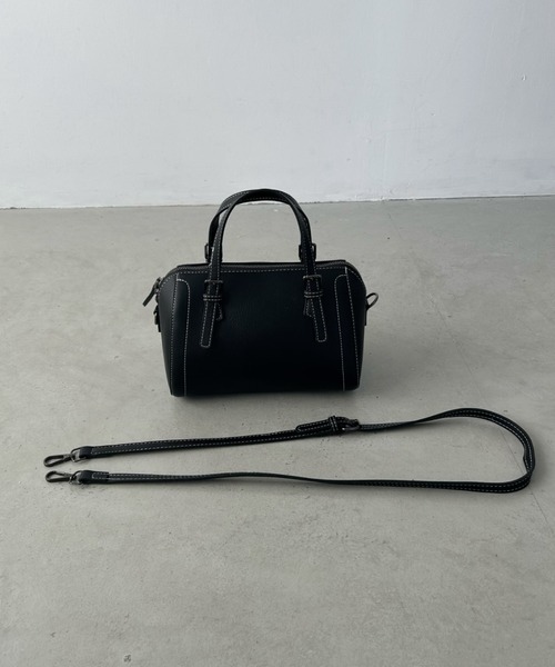 un+frame（アンフレーム）の「boston shoulder bag／2WAYステッチボストンショルダーバッグ（ショルダーバッグ・レディース・ダークブラウン/グリーン/ブラック/ベージュ・FREE）」の17枚目の写真