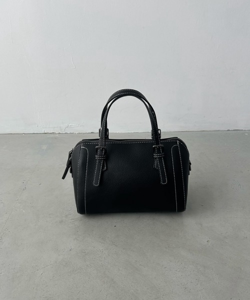 un+frame（アンフレーム）の「boston shoulder bag／2WAYステッチボストンショルダーバッグ（ショルダーバッグ・レディース・ダークブラウン/グリーン/ブラック/ベージュ・FREE）」の5枚目の写真