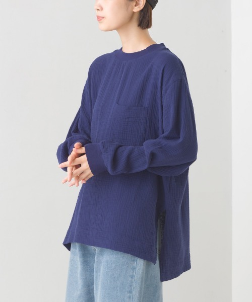 セール】ダブルガーゼポケット付き長袖Tシャツ（シャツ/ブラウス