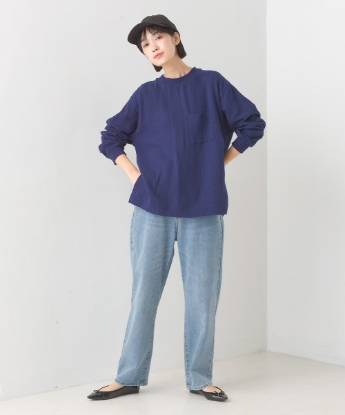 セール】ダブルガーゼポケット付き長袖Tシャツ（シャツ/ブラウス