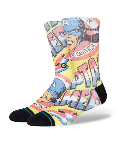 MARVEL(マーベル)の「【STANCE/スタンス】NO CAVITIES ●MARVEL(マーベル)コラボモデル(ソックス/靴下・メンズ・イエロー・LARGE)」の1枚目の写真