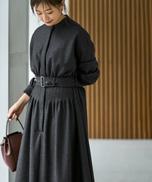 【美品】LA LIGNE ROPÉ ベルト付きはおりレイヤードワンピース 38 ROPE'（ロペ）の「【LA LIGNE(直線シリーズ)】【ベルト付き