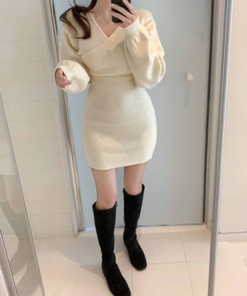 nalaミニワンピース Luluana クルーネックノースリーブミニワンピース - Khaki