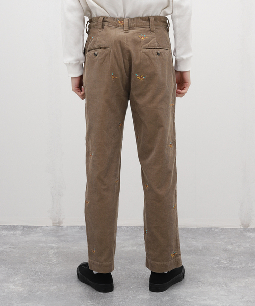 JOURNAL STANDARD relume（ジャーナルスタンダード　レリューム）の「総柄 刺しゅうコーデュロイ イージーパンツ "BIRD"（その他パンツ・メンズ・ブラック/ウッド・MEDIUM/LARGE）」の6枚目の写真