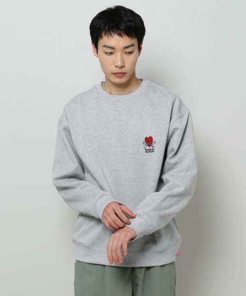 STOCKHOLM SYNDROME（ストックホルムシンドローム）の「STOCKHOLM SYNDROME／ハートシシュウプルオーバー（裏起毛）2989133（スウェット・メンズ・ブラック/グレー・FREE）」の3枚目の写真