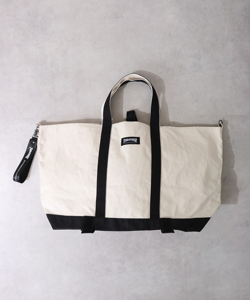 THRASHER(スラッシャー)の「THRASHER SKATING TOTE(トートバッグ・メンズ・アイボリー/ブラック・FREE)」の4枚目の写真
