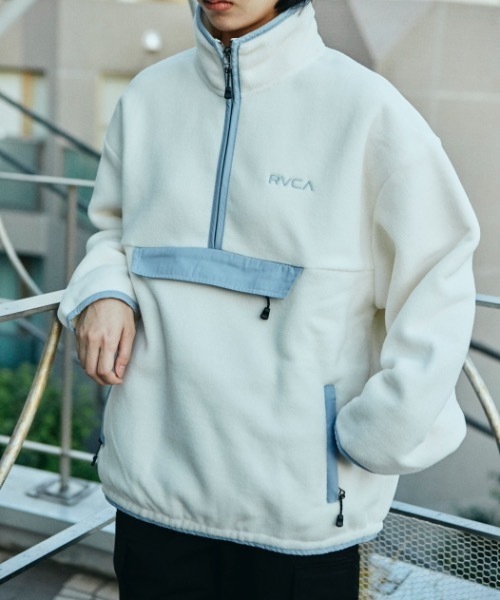 セール】RVCA レディース COLOR FLEECE HALF ZIP UP ハーフジップ