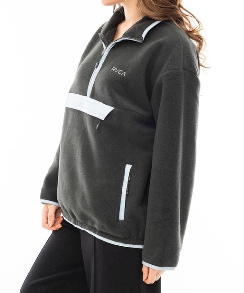 RVCA（ルーカ）の「RVCA レディース COLOR FLEECE HALF ZIP UP ハーフ 