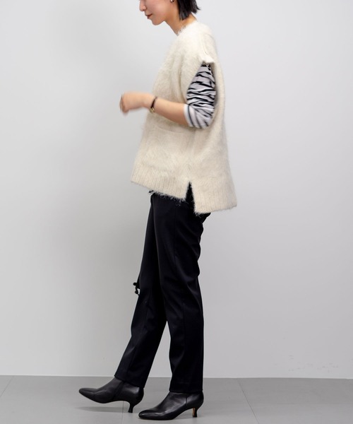 BARNYARDSTORM（バンヤードストーム）の「BARNYARDSTORM / ファーライクニットベスト（ベスト・レディース・オフホワイト/グレー・FREE）」の14枚目の写真