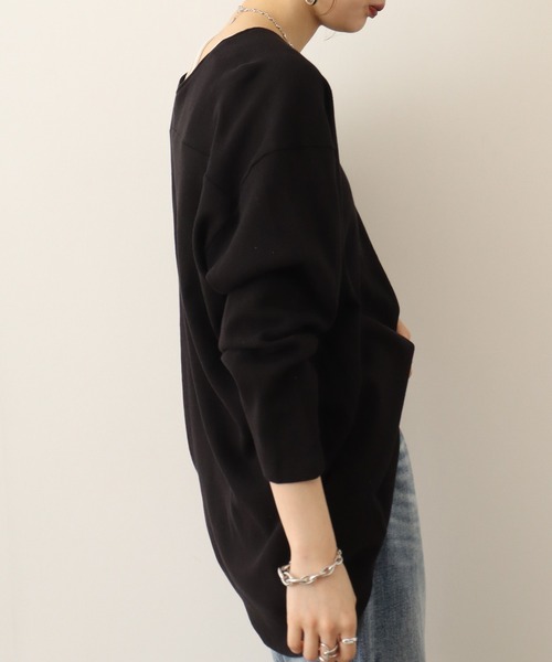 atONE(アットワン)の「atONE ワッフルロングスリーブプルオーバー(Tシャツ/カットソー・レディース・ブラック/杢グレー/カーキ/パープル/オレンジ/ホワイト/ネイビー・M~L/4L~5L/LL~3L)」の16枚目の写真