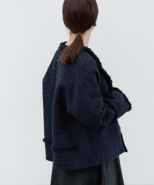 IENA（イエナ）の「＆NAVY ブルーツイードジャケット（その他