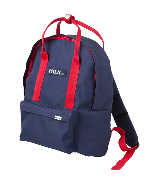 MILKFED.（ミルクフェド）の「BICOLOR BACKPACK（バックパック/バイカラー/ロゴ/ワッペン）（バックパック/リュック・レディース・ブラック/グリーン/ネイビー・ONE SIZE）」の3枚目の写真