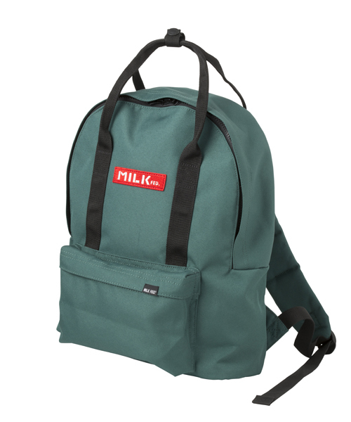 MILKFED.（ミルクフェド）の「BICOLOR BACKPACK（バックパック/バイカラー/ロゴ/ワッペン）（バックパック/リュック・レディース・ブラック/グリーン/ネイビー・ONE SIZE）」の2枚目の写真
