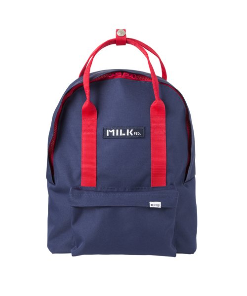 MILKFED.（ミルクフェド）の「BICOLOR BACKPACK（バックパック/バイカラー/ロゴ/ワッペン）（バックパック/リュック・レディース・ブラック/グリーン/ネイビー・ONE SIZE）」の4枚目の写真
