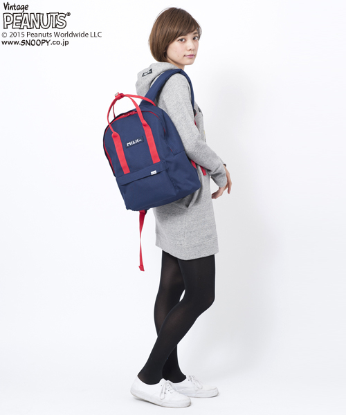MILKFED.（ミルクフェド）の「BICOLOR BACKPACK（バックパック/バイカラー/ロゴ/ワッペン）（バックパック/リュック・レディース・ブラック/グリーン/ネイビー・ONE SIZE）」の8枚目の写真
