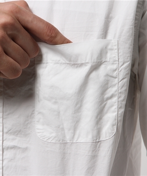 RAGEBLUE（レイジブルー）の「タイプライターバンドカラーシャツ7分袖/567882（シャツ/ブラウス・メンズ・オリーブ/キャメル/ホワイト/ダークグリーン・MEDIUM/LARGE）」の5枚目の写真