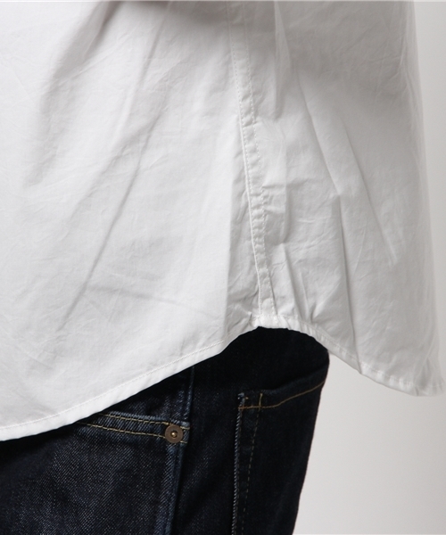 RAGEBLUE（レイジブルー）の「タイプライターバンドカラーシャツ7分袖/567882（シャツ/ブラウス・メンズ・オリーブ/キャメル/ホワイト/ダークグリーン・MEDIUM/LARGE）」の6枚目の写真