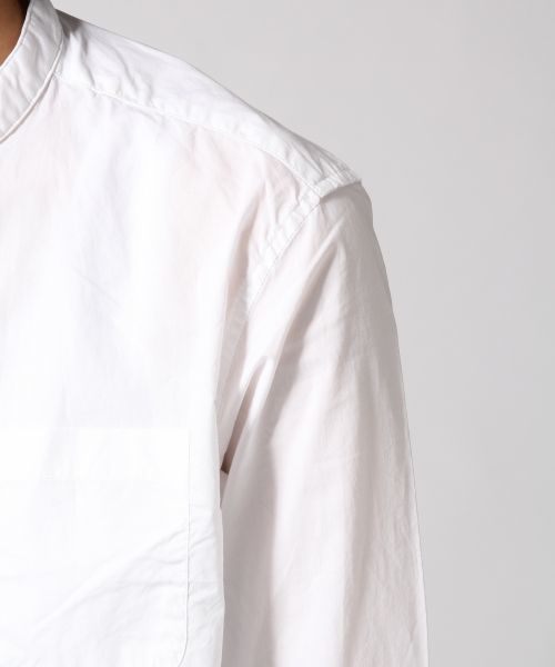 RAGEBLUE（レイジブルー）の「タイプライターバンドカラーシャツ7分袖/567882（シャツ/ブラウス・メンズ・オリーブ/キャメル/ホワイト/ダークグリーン・MEDIUM/LARGE）」の14枚目の写真